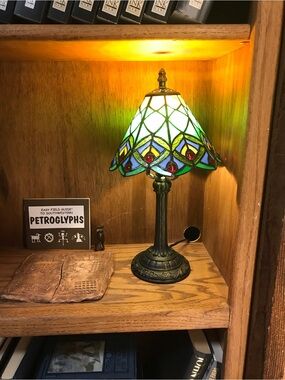 Tiffany style stained glass library light